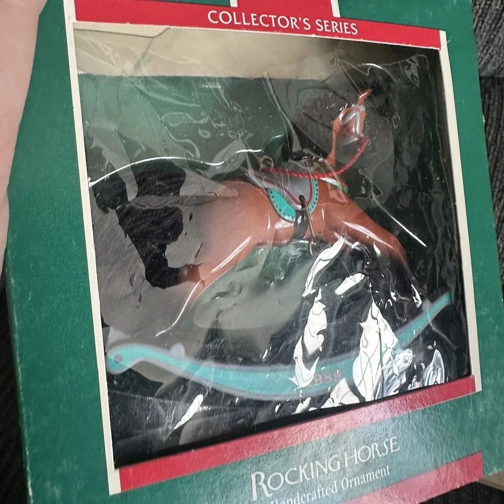 Lot / 6 Vintage Hallmark Rocking Horse Series 2, 4 + Keepsake Christmas Ornament
